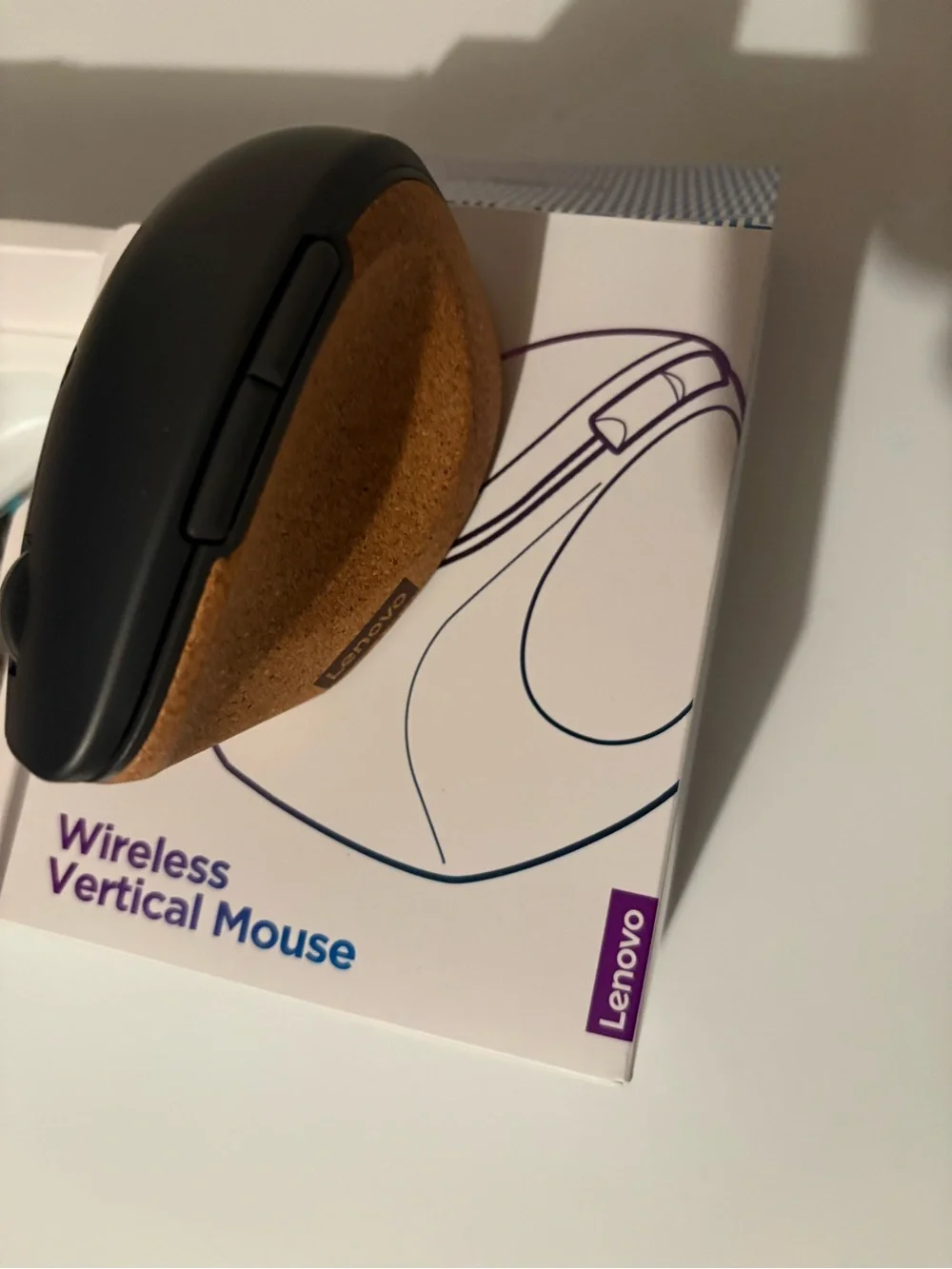 Lenovo Go Wireless Vertical Mouse - Black and Brown